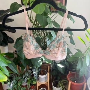 SOLD. aerie green floral bralette